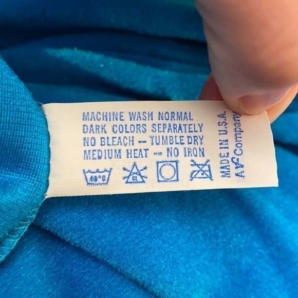 Vintage Vanity Fair Peacock Blue Robe 80's NWT Size XL RARE - Picture 11 of 11